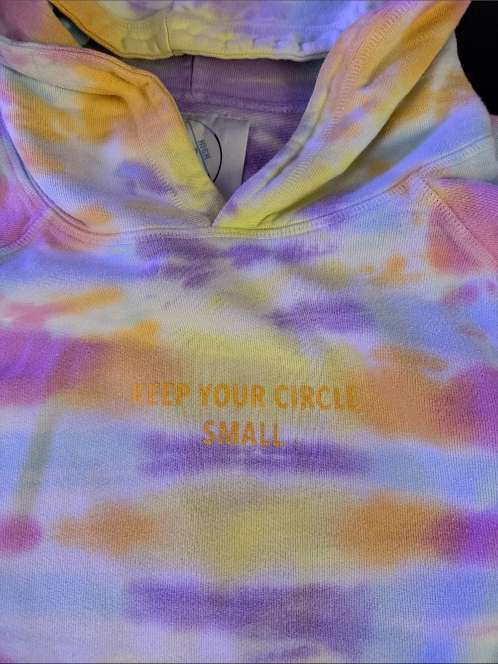 Camp High Hand Dyed Tie-Dye Pastel Hoodie Sweatshirt - Multicolor - Picture 4 of 5